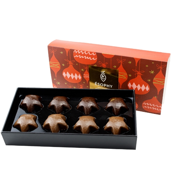 ÉSOPHY Gourmet Chocolate box showing the inner black tray and outer sleeve.