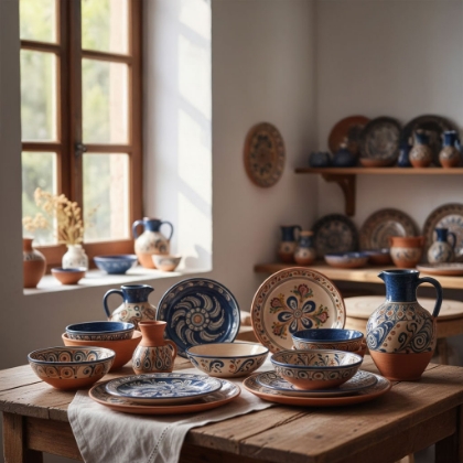 범주 수공예 도자기의 그림