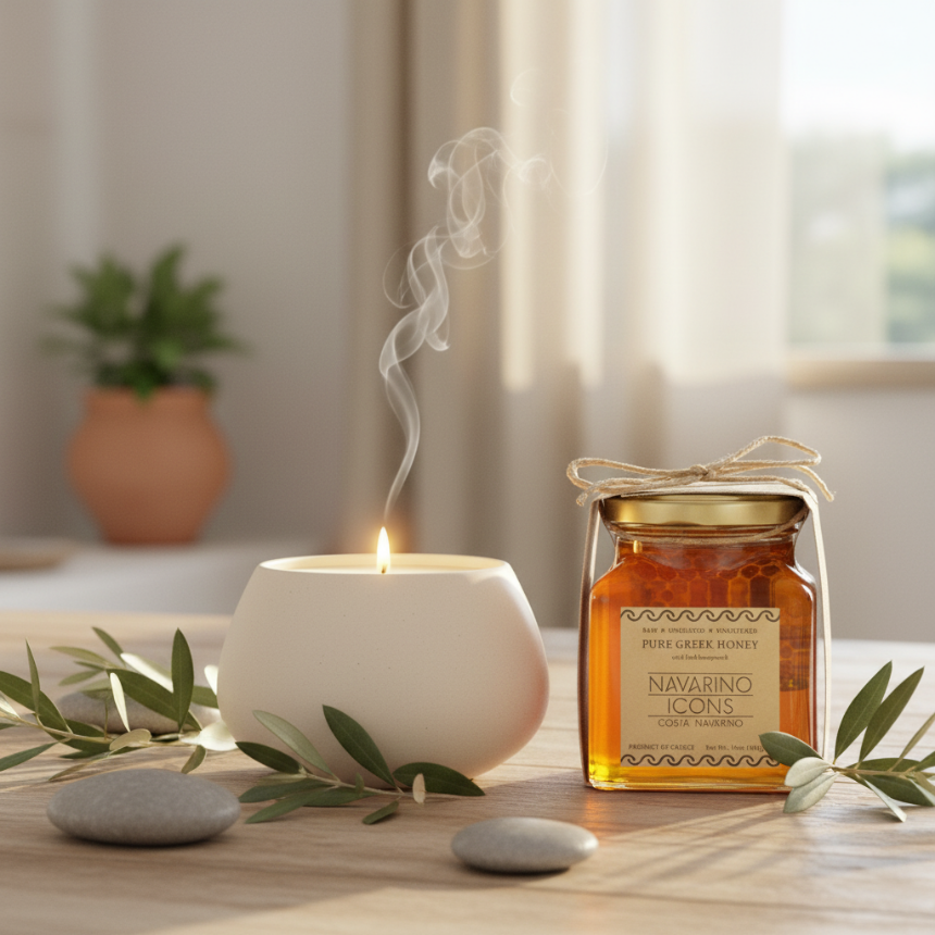 아우레안 럭셔리 센티드 캔들: 지속 가능한 장인 정신과 그리스 테루아의 조화로운 미학