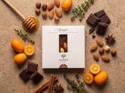 Lazaris Mandolato Chocolate & Kumquat – Greek Almond Nougat, 150g on a clean ecommerce background
