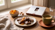 Lazaris Mandolato Chocolate & Kumquat – Greek Almond Nougat, 150g on a clean ecommerce background