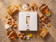 Lazaris Mandolato Classic – Greek Almond Nougat, 150g on a clean ecommerce background