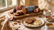 Lazaris Fig Pie Ouzo – Traditional Greek Fig Cake, 150g on a clean ecommerce background